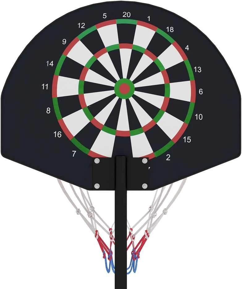 SPORTNOW reguliuojamas krepšinio stovas, krepšinio stovas su magnetiniu smiginiu, 129–179 cm