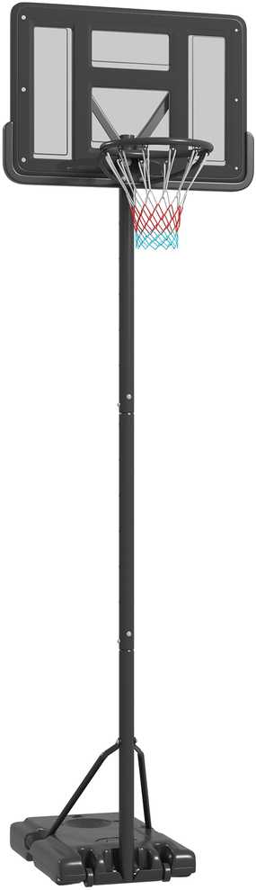 SPORTNOW 2-in-1 krepšinio stovas, 195–370 cm reguliuojamo aukščio krepšinio stovas su plieniniu krepšiu