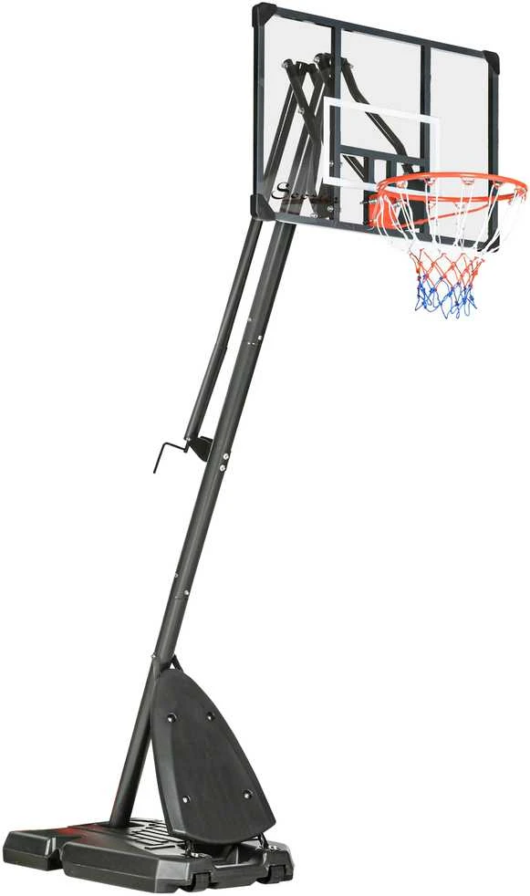 SPORTNOW reguliuojamo aukščio krepšinio stovas 293-350 cm, mobilus krepšinio stovas su plienine konstrukcija