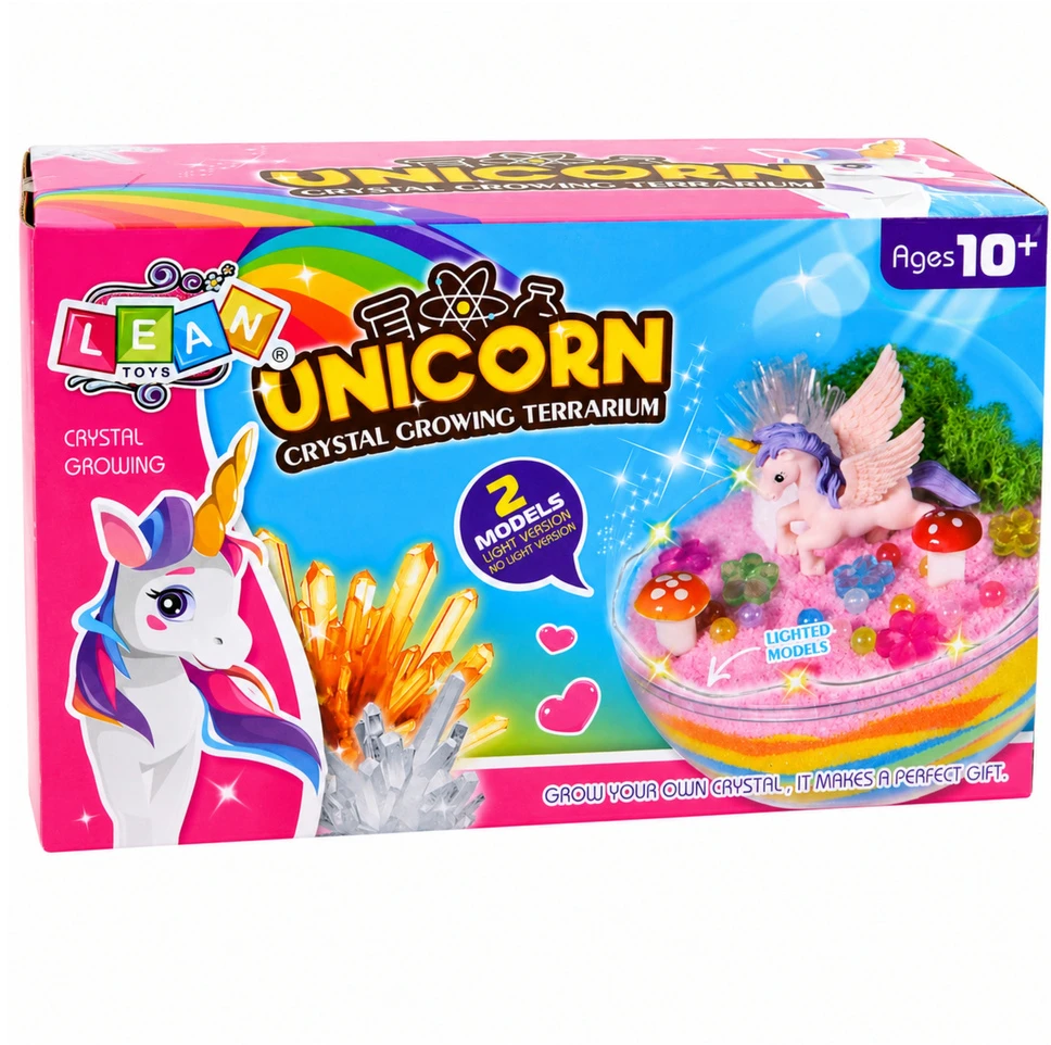Lean Toys Kristalų auginimo rinkinys su terariumu ir apšvietimu