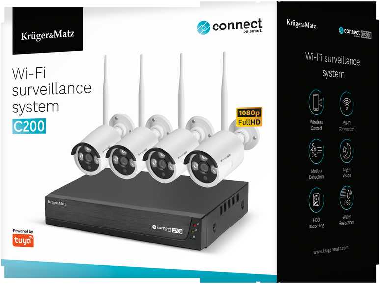 Kruger & Matz Connect C200 Tuya WiFi stebėjimo rinkinys