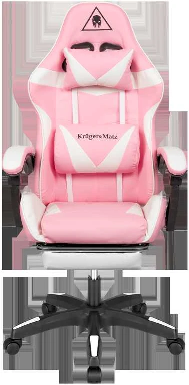 Kruger & Matz GX-150 žaidimų kėdė Balta ir rožinė