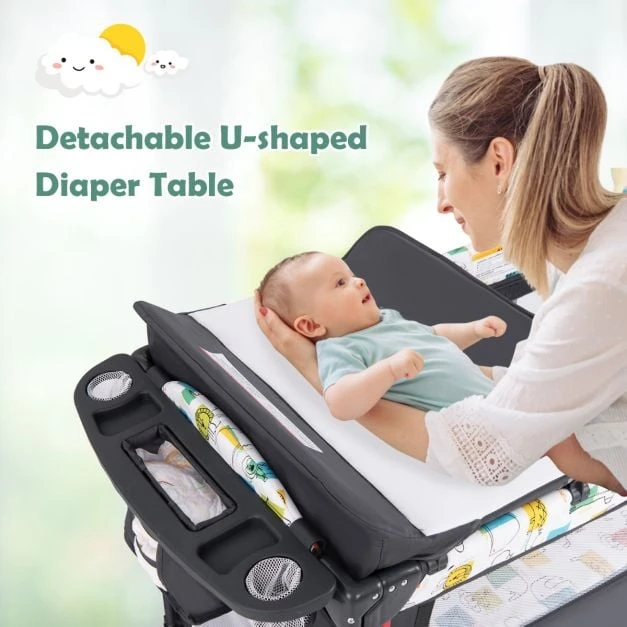 Kūdikio lovelė 5-in-1 pilka