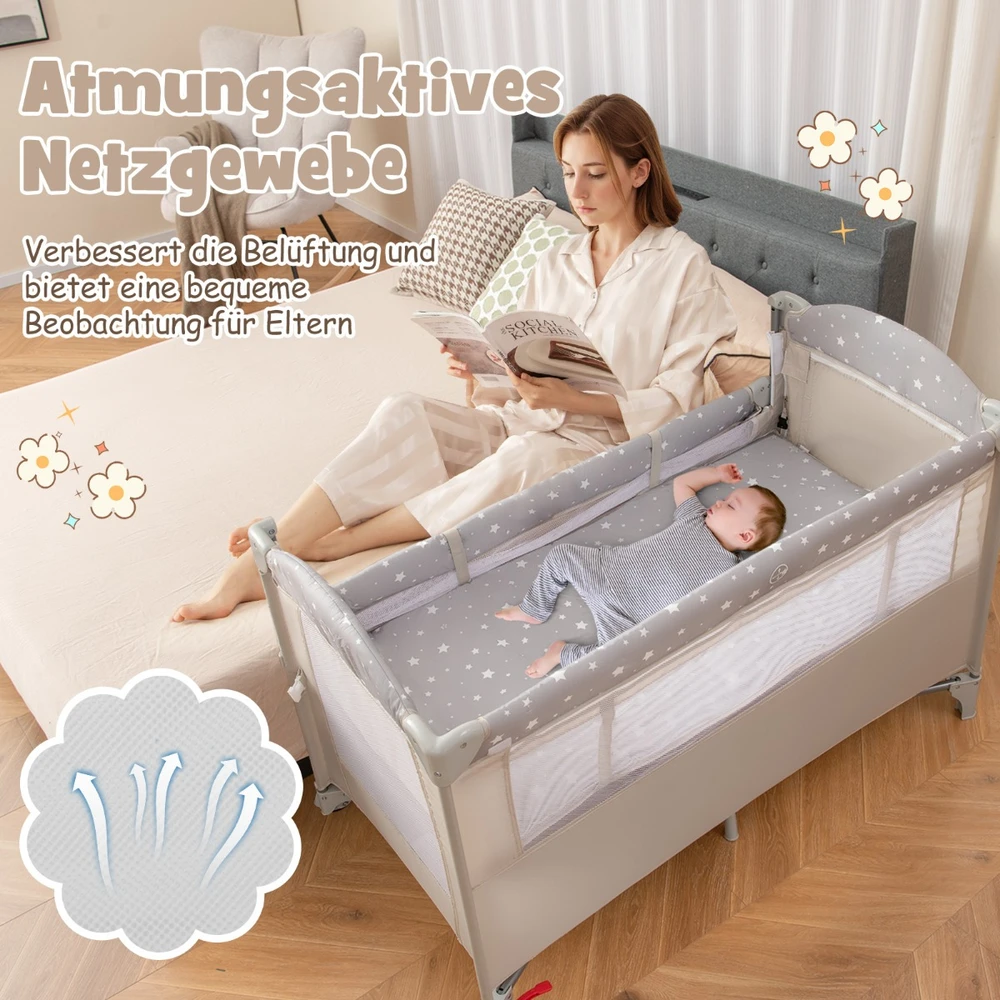 Kūdikio lovelė smėlinė/ruda/pilka