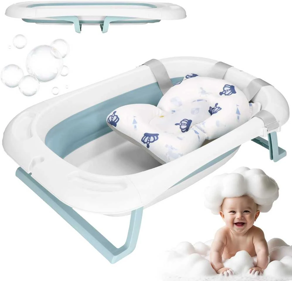 Kūdikio vonelė Springos SB0063, sulankstoma, su termometru ir pagalve, 35 L