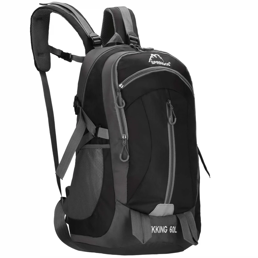 Springos Kuprinė 60 l talpos, su 4 skyriais, pilkų atspalvių, 60 × 43 × 22 cm