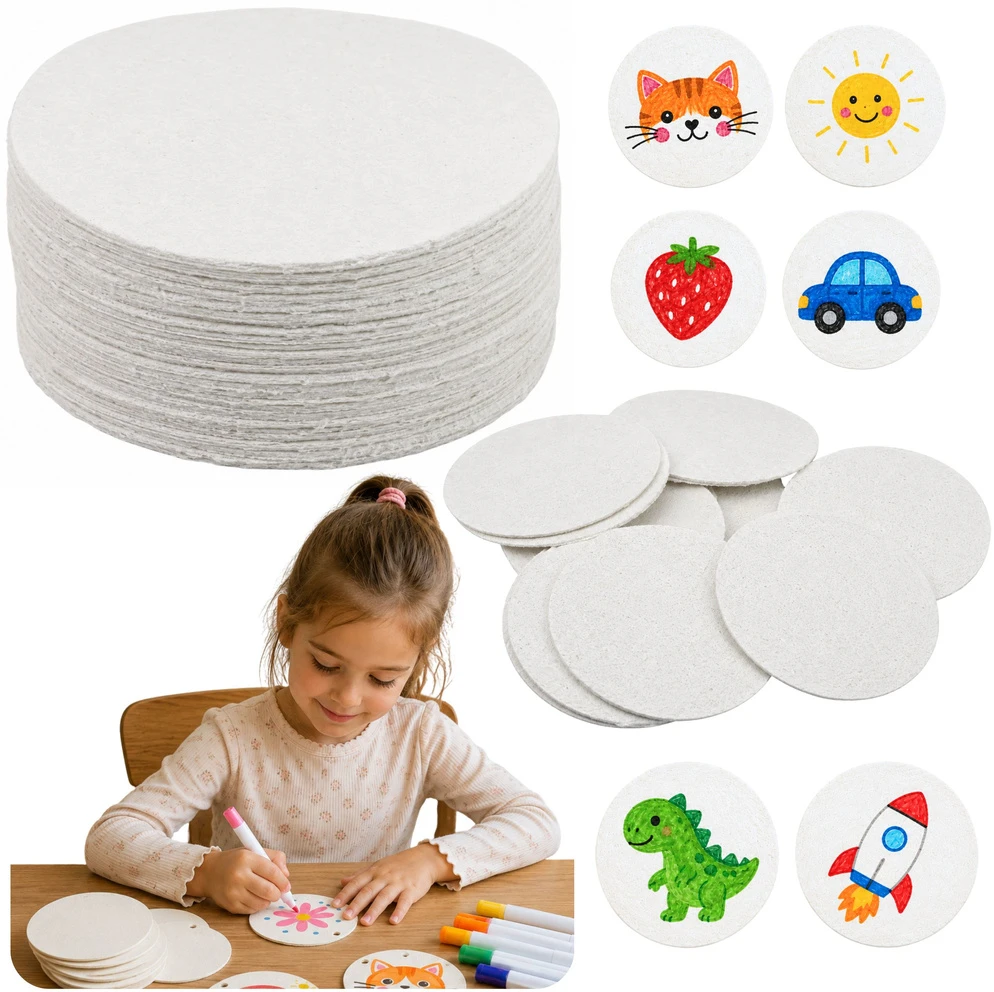 Lean Toys Kūrybiniai medienos masės diskai 3D efektui, Ø 6 cm, 20 vnt.