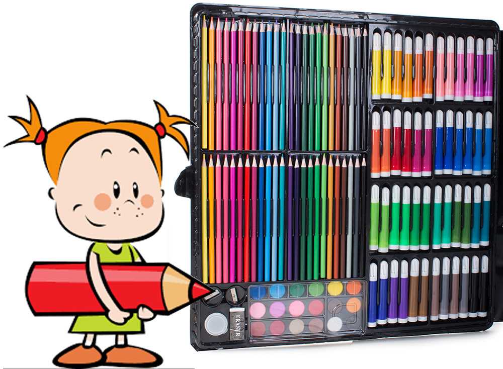 Kūrybinis rinkinys piešimui dėkle, 288 dalys
