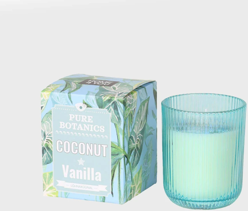 Home4You Žvakė „PURE BOTANICS“, D 7,5 × H 9,5 cm, kokoso ir vanilės aromatas