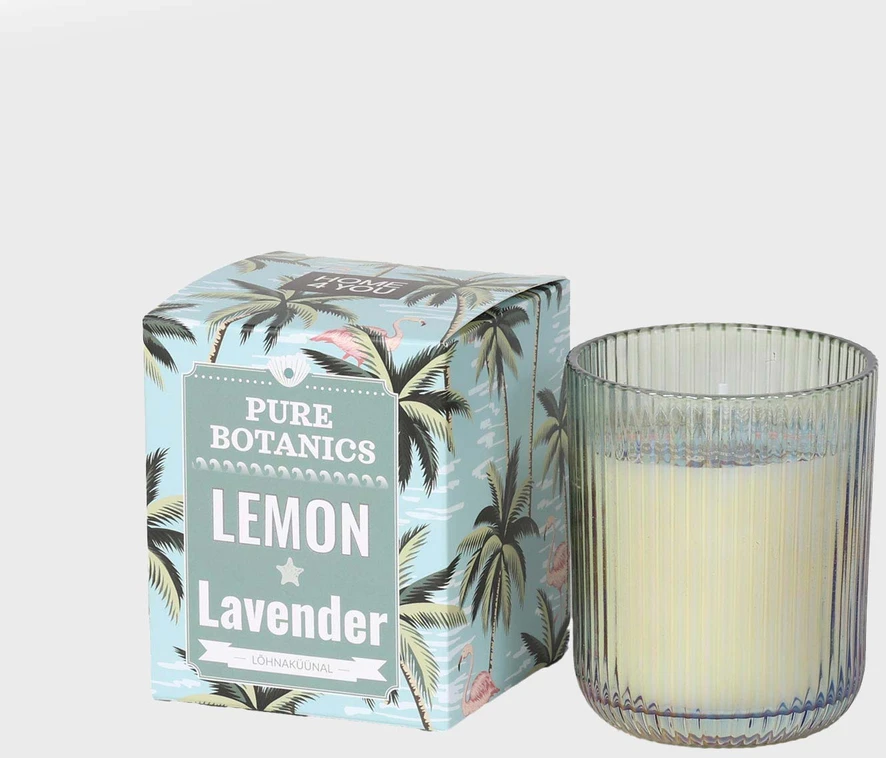 Home4You Žvakė „PURE BOTANICS“, 7,5 cm pločio ir 9,5 cm aukščio, citrinų ir levandų aromatas