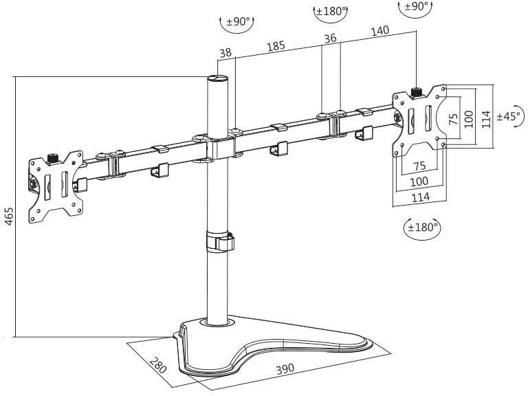LogiLink Prisijungti | Stalo laikiklis | BP0045 | 13-32" | Maksimalus svoris (talpa) 8kg | Juodas