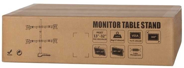 Logilink BP0046 Quad Monitorius stalinis stovas 13"-32" | Logilink | Stalinis laikiklis | BP0046 | 13-32" | Maksimalus svoris (talpa) Kiekvienos rankos keliamoji galia: Maks. 8kg kg | Juodas