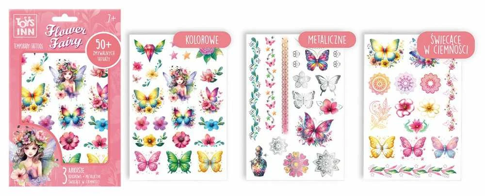 Stnux Laikinos tatuiruotės vaikams su Gėlių fėja