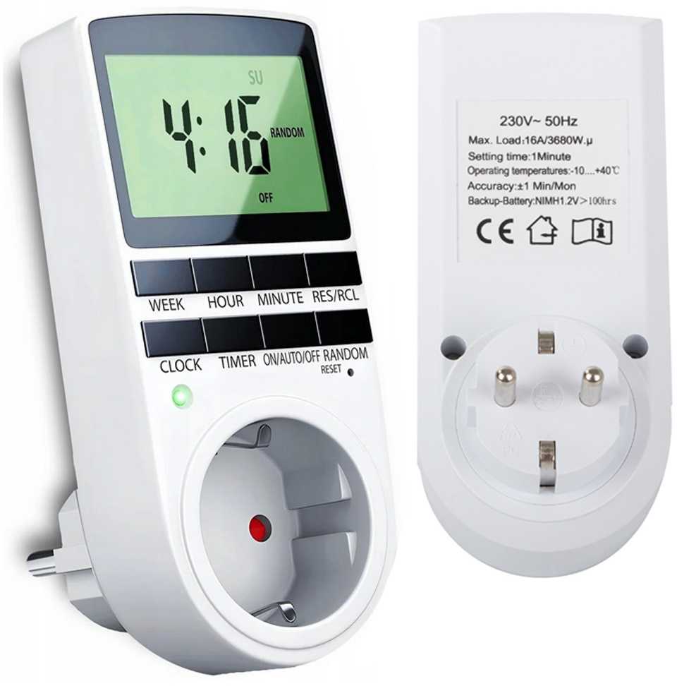 Laikmatis su LCD ekranu 230V, 16A, 3680W