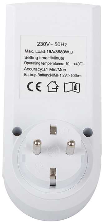 Laikmatis su LCD ekranu 230V, 16A, 3680W