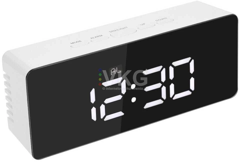 Laikrodis veidrodis su LCD ekranu ir temperatūros rodymu