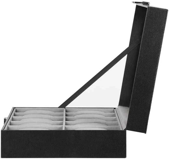 Songmics Laikrodžių dėžutė 10 vnt. juoda