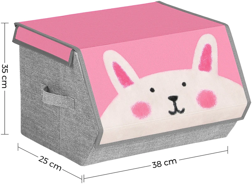 Songmics 3er Set Stoffboxen mit Deckel für Kinder