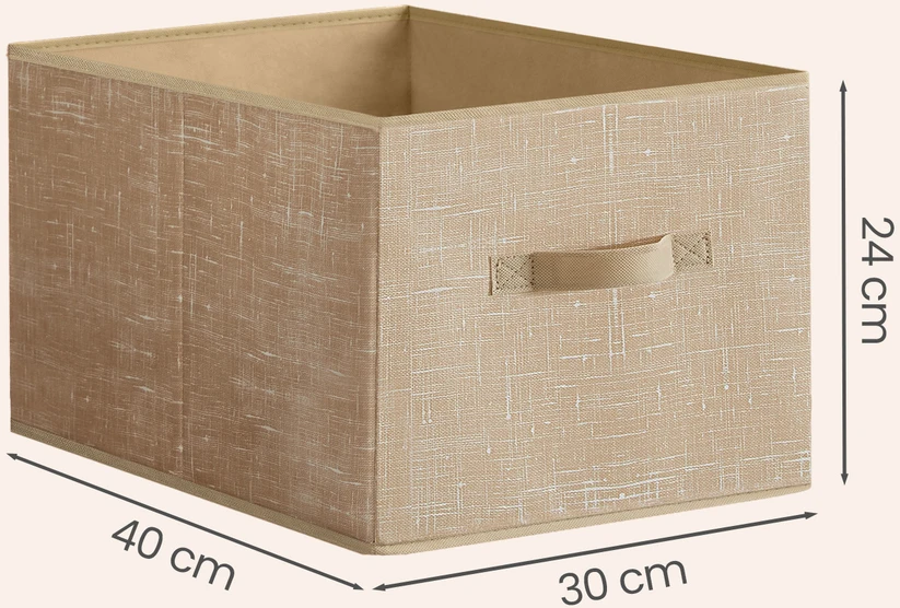 SONGMICS laikymo dėžės, 3 vnt. rinkinys, 40 x 30 x 24 cm, smėlio spalvos