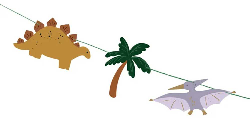 PartyDeco Girlianda Dinozaurai