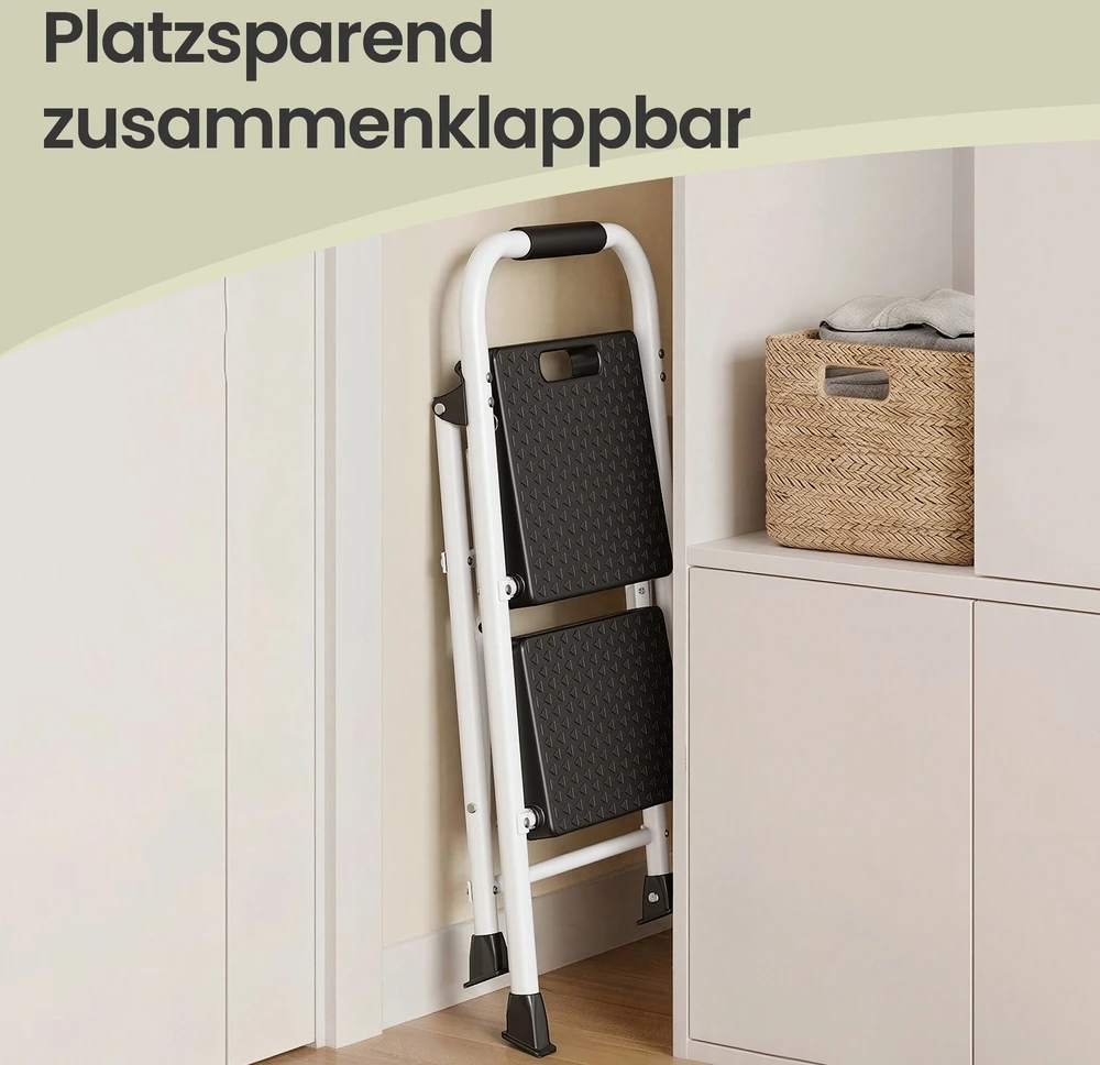 Songmics Laiptelė 2 pakopų balta