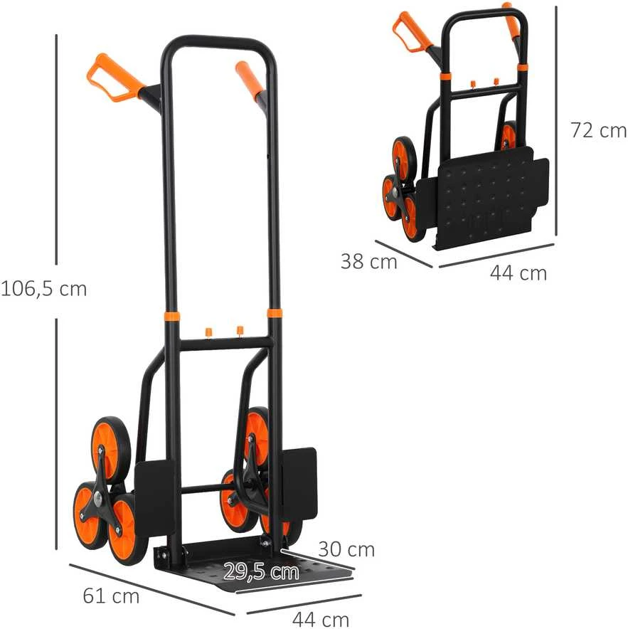 Laiptų vežimėlis juoda-oranžinė