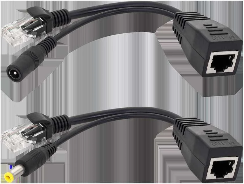 PoE adapterių komplektas su maitinimo jungtimis
