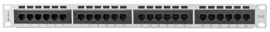 LANBERG PPU6-1024-S Patch Panel 24 prievadas 1U kat. 6 pilkos
