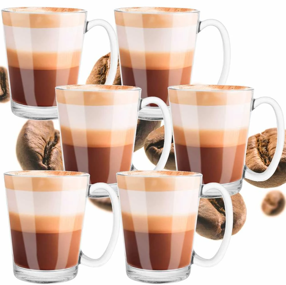 Latte kavos stiklinės Springos HA7497, 300 ml, 6 vnt.