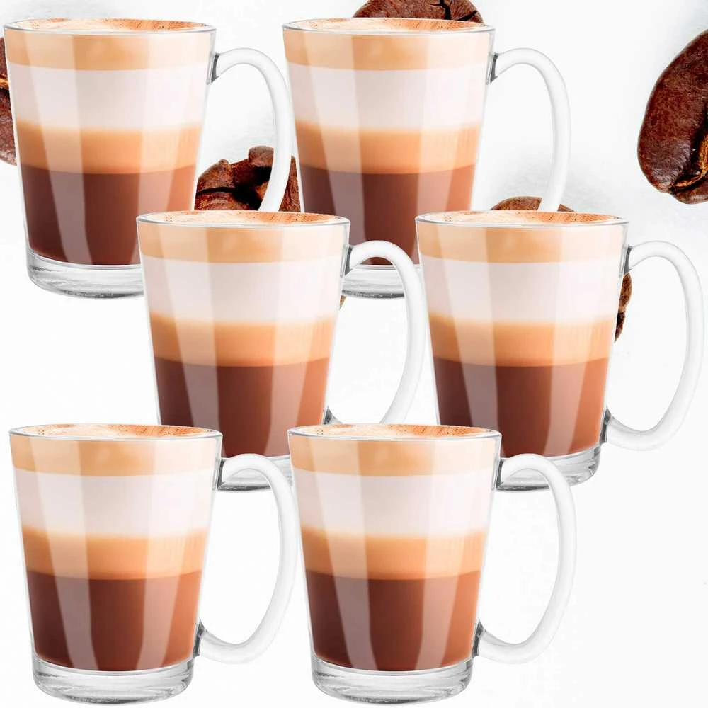 Latte kavos stiklinės Springos HA7497, 300 ml, 6 vnt.
