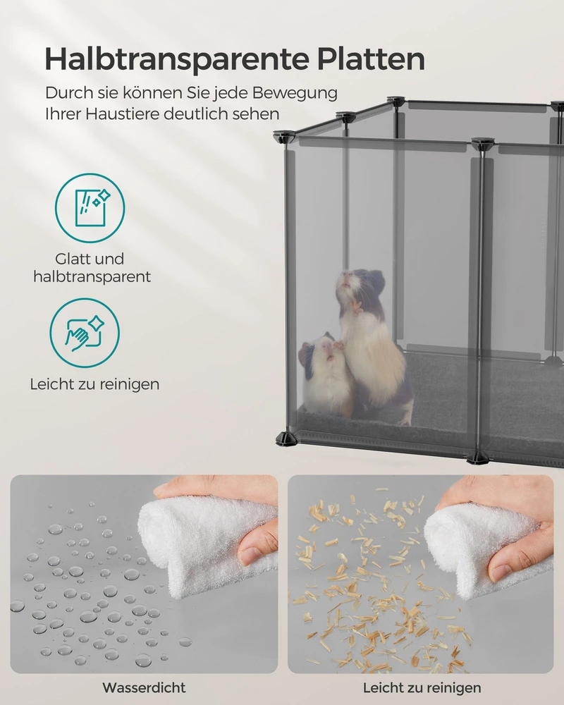 Songmics Lauko aptvaras su pilkomis plastikinėmis grindų plokštėmis