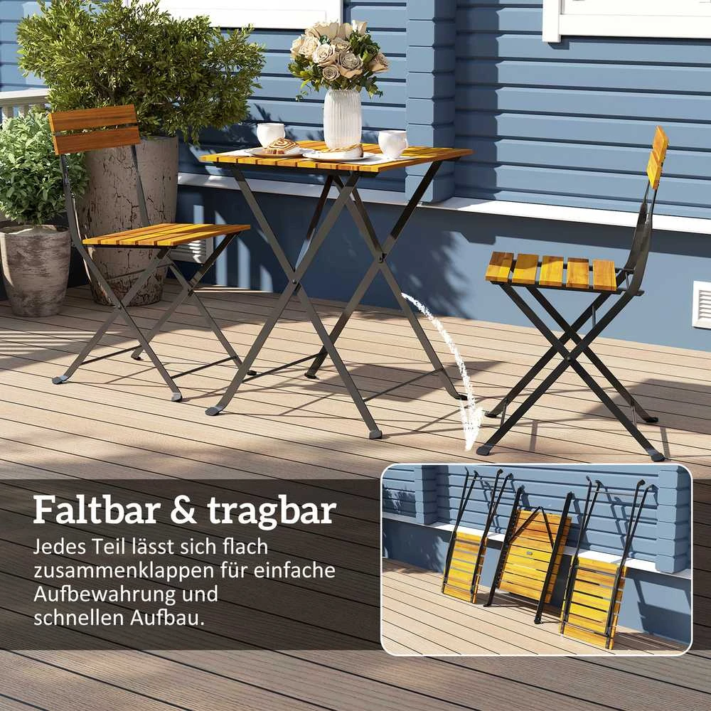 Lauko baldų komplektas Bistro komplektas Teak 3 vnt.