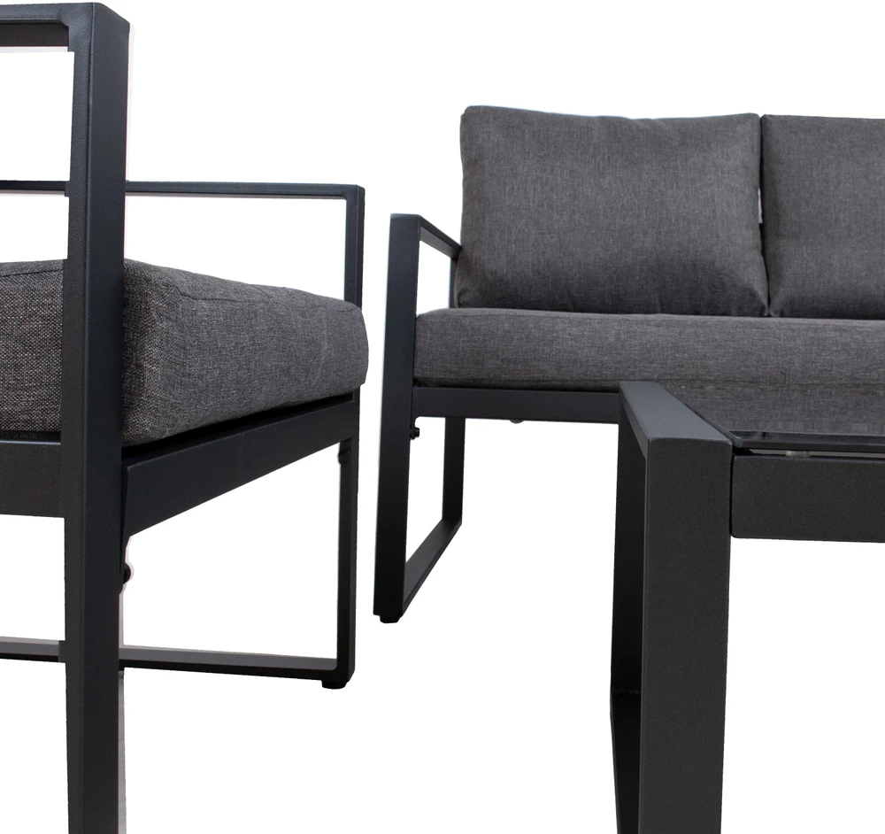 Lauko baldų komplektas Home4You Sodo baldų komplektas LEIPZIG stalas, sofa, 2 kėdės