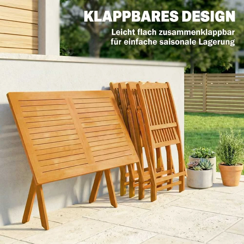 Lauko baldų komplektas Sodo baldų komplektas natūralaus medžio 5 vnt.