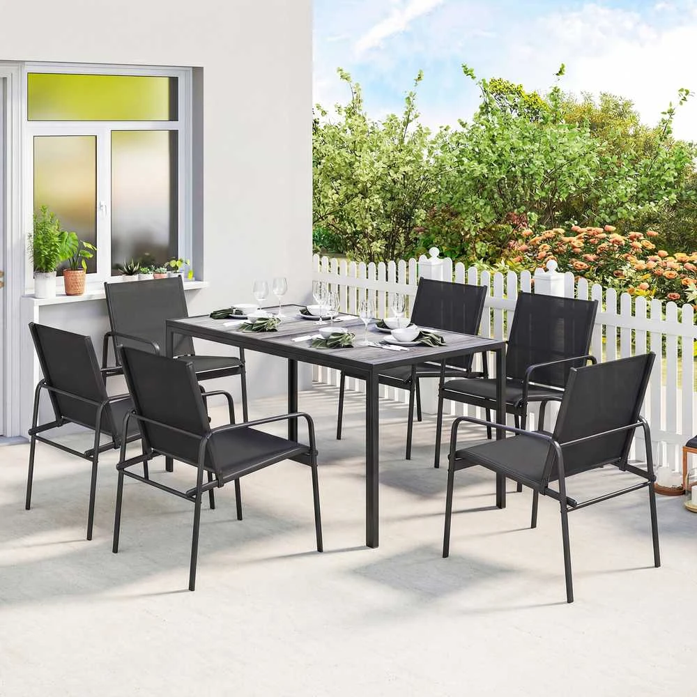 Lauko baldų komplektas Sodo baldų komplektas 150 x 80 cm 7 vnt.