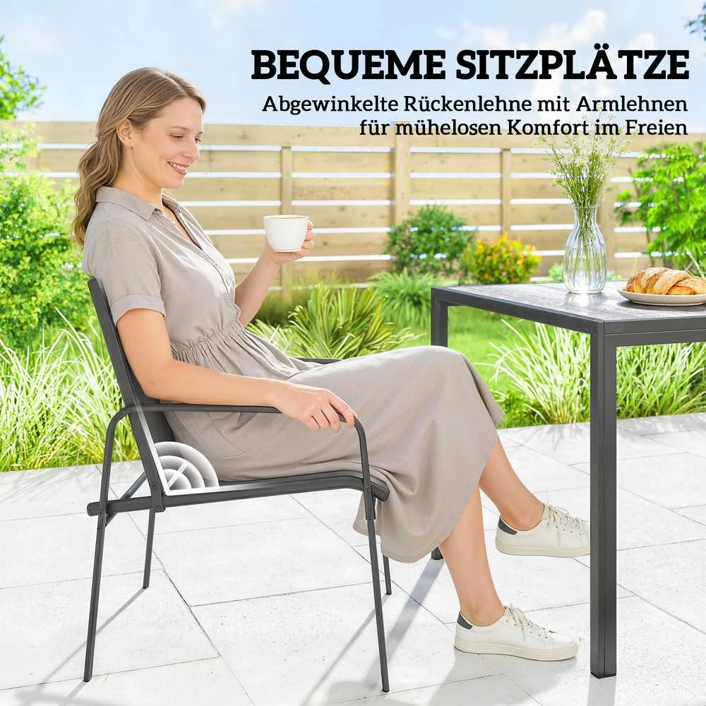 Lauko baldų komplektas Sodo baldų komplektas 150 x 80 cm 7 vnt.
