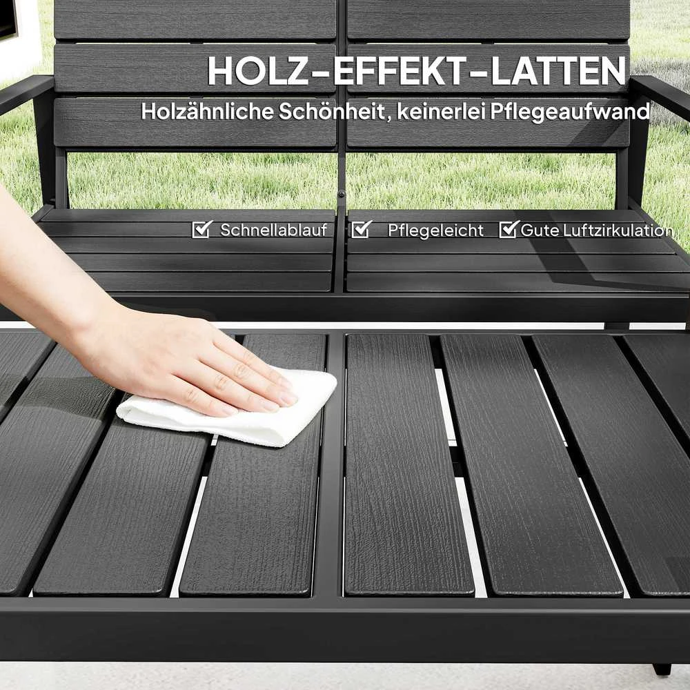 Lauko baldų komplektas Sodo baldų rinkinys juodas 4 vnt.
