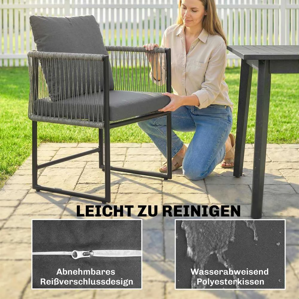 Lauko baldų komplektas Sodo kėdė tamsiai pilka 2 vnt.