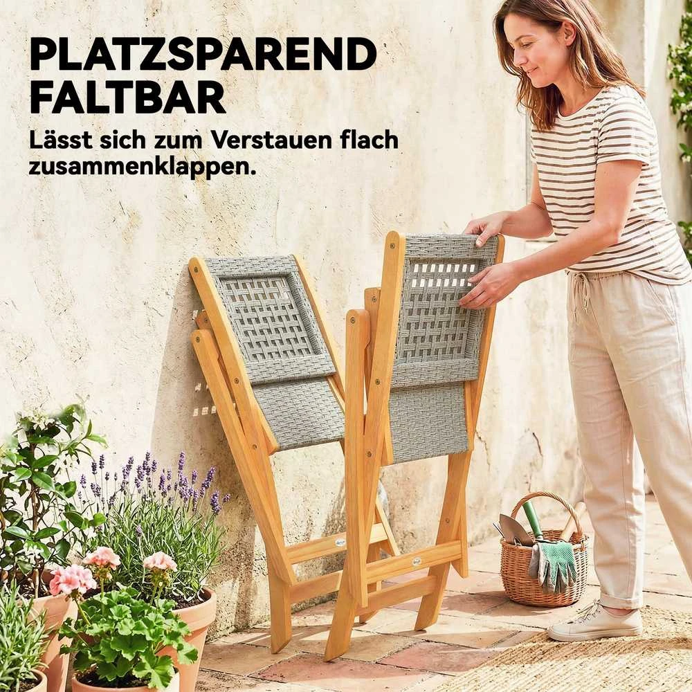 Lauko baldų komplektas Sodo kėdės mediena/pilka 2 vnt.