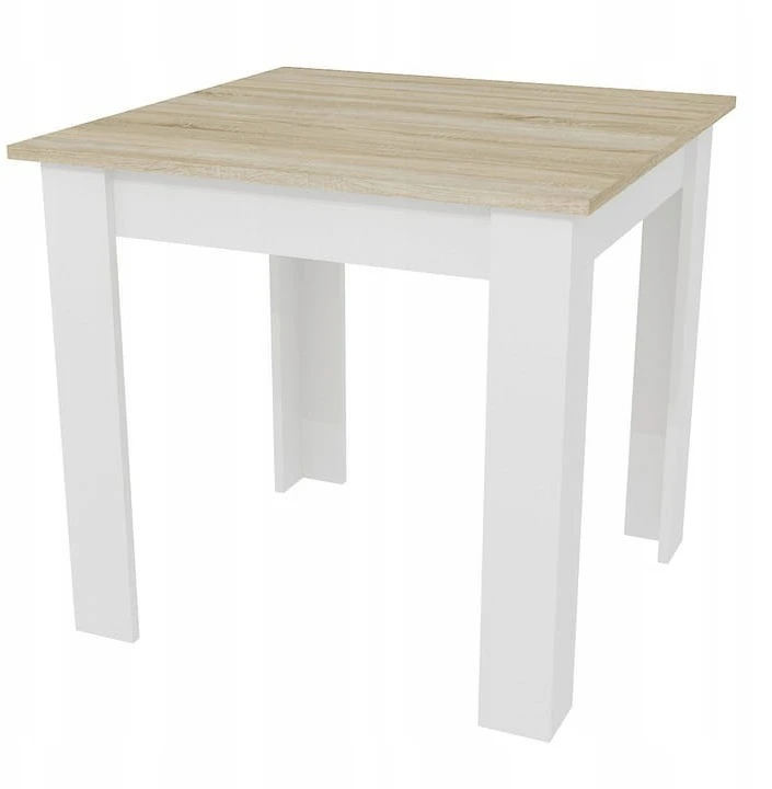 Lauko baldų komplektas Leobert Stalo ir kėdžių komplektas MARK, kvadratinis stalas, 4 kėdės, ąžuolo, baltos ir pilkos spalvos, 80 × 80 × 75 cm