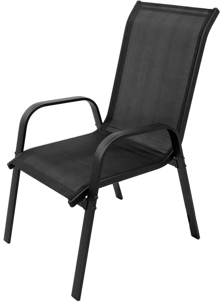 Leobert Lauko baldų komplektas su apvaliu stalu ir 4 kėdėmis, juodas, Ø 60 cm, 5 dalių
