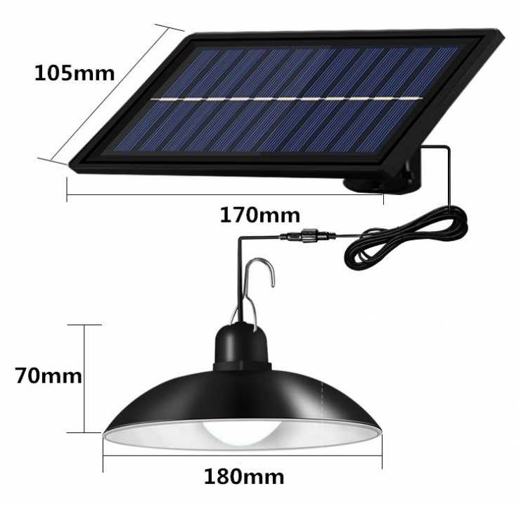 Lauko kabinama saulės lempa su LED ir nuotoliniu valdymu