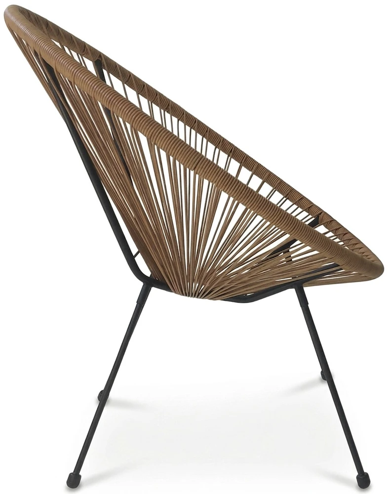 Lauko kėdė su technoratano sėdyne ir metalinėmis kojomis, ratano spalvos, 71 × 75 × 84 cm