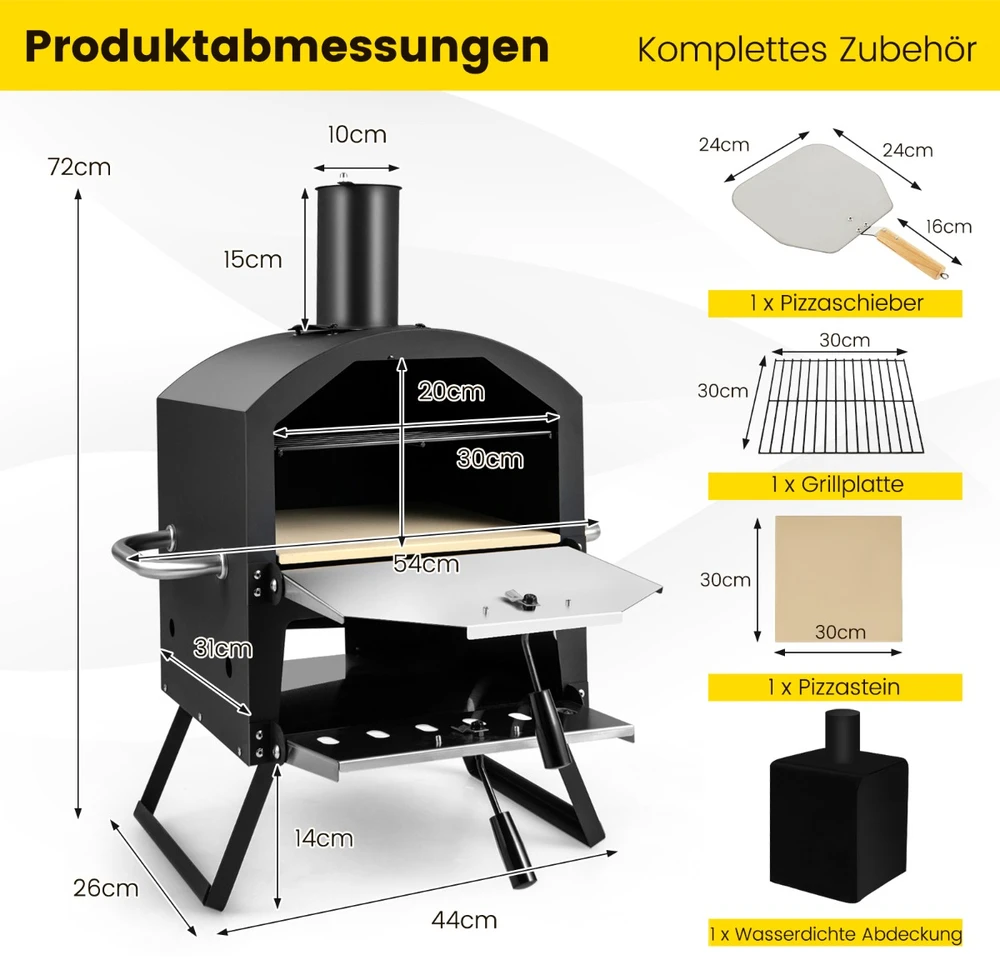 Lauko picos krosnis juoda