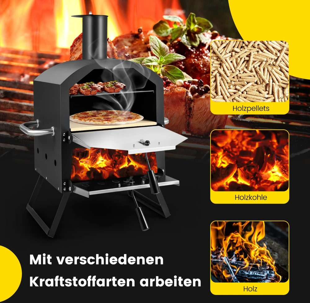 Lauko picos krosnis juoda