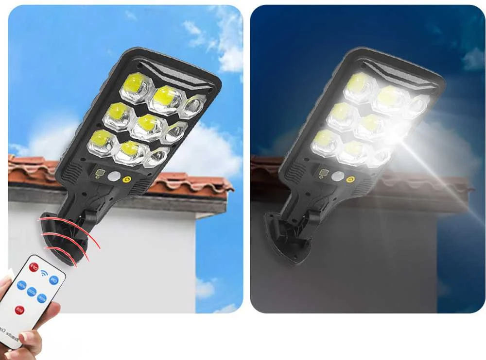 Lauko saulės šviestuvas su judesio ir šviesos jutikliais HS-8037-B