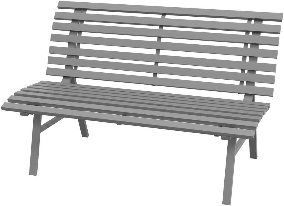 Outsunny sodo suoliukas, dvivietis, su atlošu, aliuminis, 123x67x79 cm, pilkas