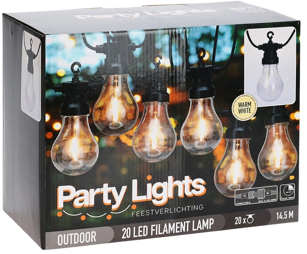 ProGarden Lauko girlianda Party Light 20 LED su laikmačiu