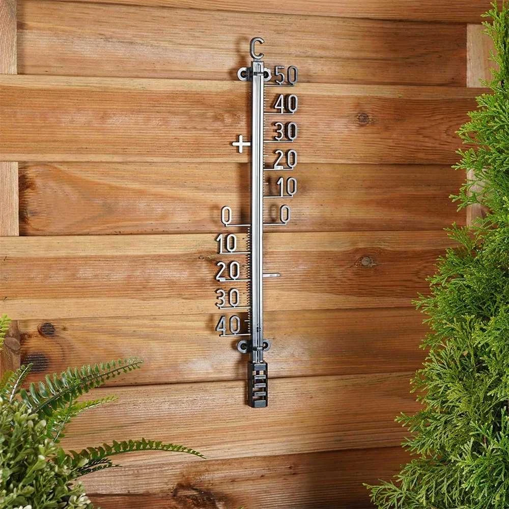ProGarden Lauko termometras Juodas 41 cm