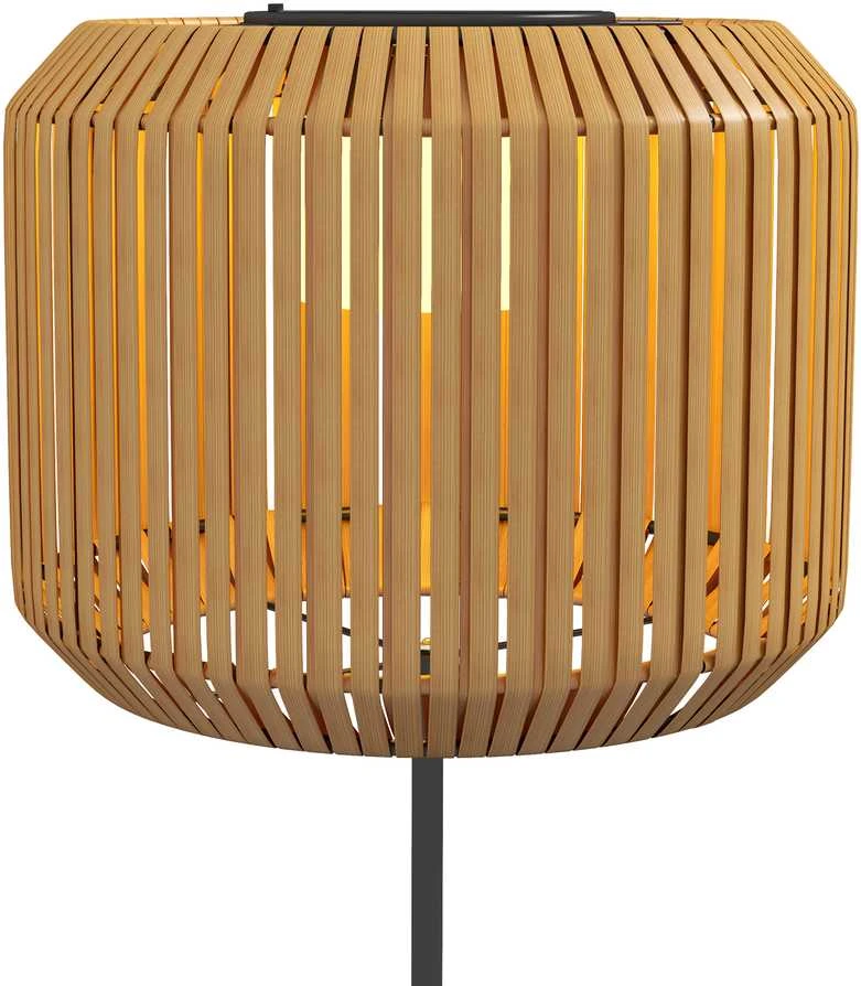 Outsunny Rattan saulės lempa, takelio šviestuvas su šiltai balta šviesa, vandeniui atsparus LED sodo šviestuvas su šviesos jutikliu, pastatomas šviestuvas sodui, vejai, plieno